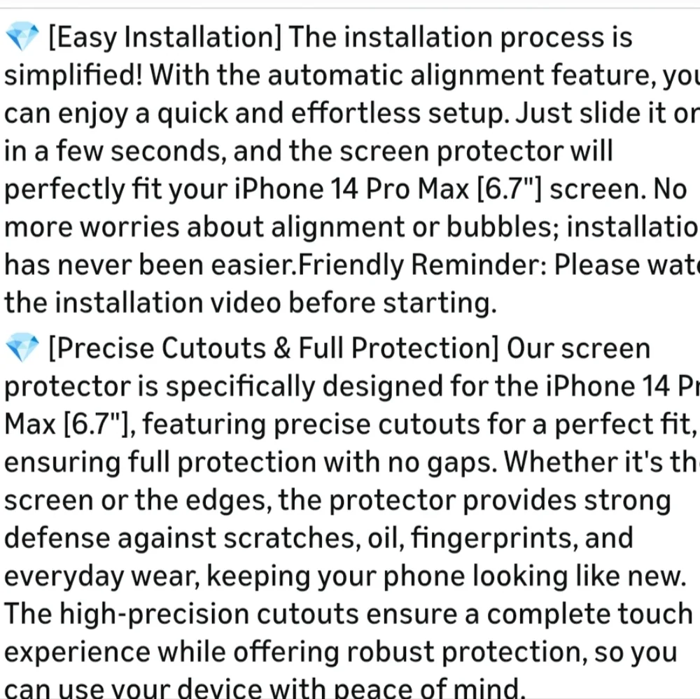 NIB EZ-GLAZ Clear Protective Screen Protector for iPhone 14Pro 4 Pack